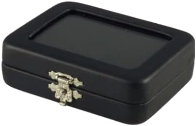 Нова Кутия Черна Кутия от изкуствена кожа Със Стъклен Плот От Скъпоценни Камъни, Калъф за Бижута от Ситни Камъни, Дисплей
