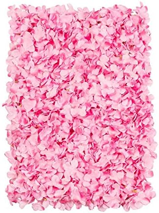 Панел за декорация на стени с цвете хортензия от коприна - 16 x 24 | розово | 1 бр.