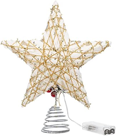 TENDYCOCO Коледно Дърво Звезден Topper със Светъл Орнаменти във формата на Звезда на Върха на Дърво Украсата на Коледната Елха