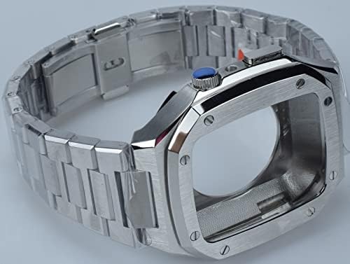 Комплект модификация каишка KAVJU САМ за Apple Watch 8 7 41 мм 45 мм Корпус от неръждаема стомана Каишка за iWatch