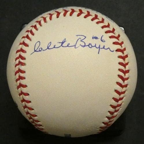 Moose Скоурон Клит Бойер Шампиони на Световните серии 1961 г. Подписаха Официалните Бейзболни Топки MLB - Бейзболни