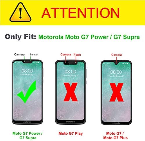 J & D Съвместим за Motorola G7 Power/G7 защитно фолио от стъкло Supra (3 опаковки), не с пълно покритие, HD Прозрачен
