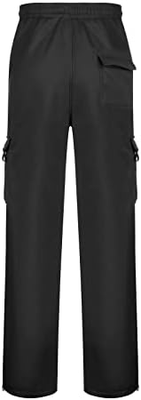 WXHN Мъжки Модни Спортни Спортни Панталони, Обикновена Джобове дантела прозорци, Разтеглив Ежедневните Свободни Улични Дълги