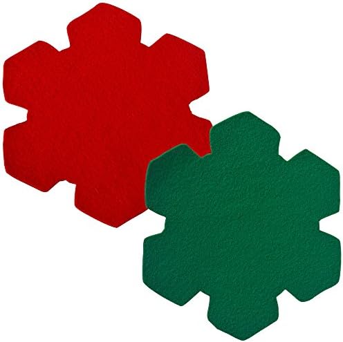 Аксесоар Diversitech за организиране на празници, подложка за защита на пода, Снежинка, 10,5 x 12 инча (опаковка от 2 броя), червен / зелен