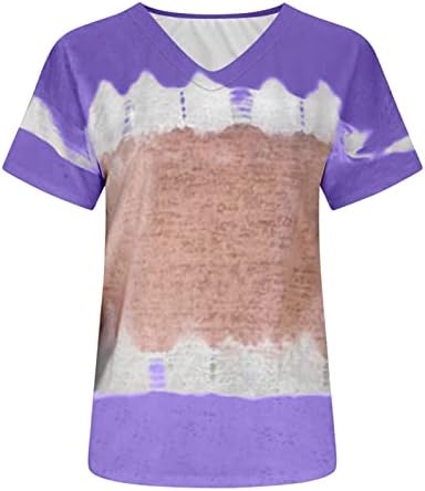 Женска Тениска с Къс Ръкав 2023, Дрехи С Дълбоко V-образно Деколте, Памучен Блуза в Графичното Райета, Риза за Дами
