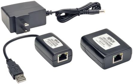 ТРИП LITE B203-101-PNP 1-Портов USB 2.0 чрез предавател и приемник удължител Cat5 Cat6, Черен