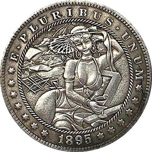Реплика Възпоменателни Монети Сребърно Покритие Монета Американски Морган Скитник Монета 1895 Колекция Занаяти Сувенирное