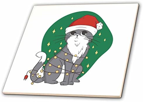 3dRose Cassie Peters Коледа - Коледни смешни котешки плочки (ct_354228_1)