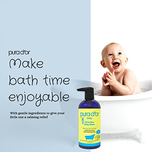 Универсално средство за измиване на детската баня PURA D ' OR (16 унция) На биологичната основа на USDA, без сулфати,