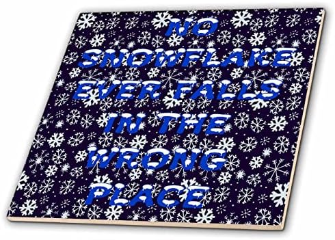 3dRose Нито една снежинка никога не попада на грешното място Дзенская поговорка на сини плитках (ct_352070_1)