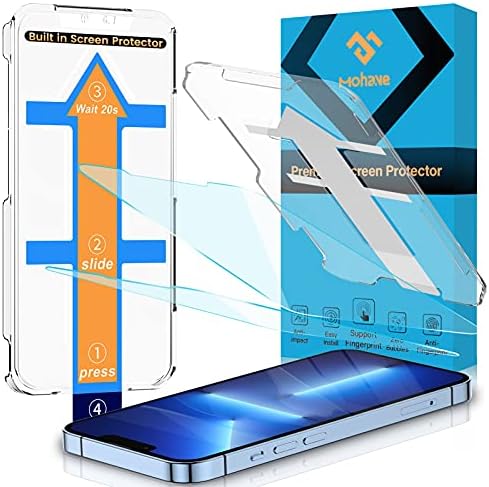 MOHAVE 2 Pack е Съвместим с предпазно фолио за екран на iPhone 13 Pro Max и iPhone 14 Плюс 6,7 с комплект за автоматично