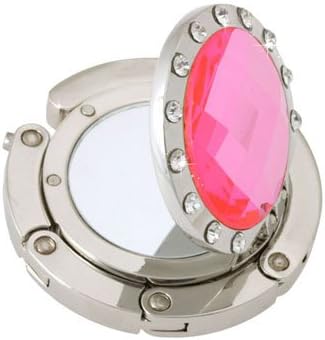 Закачалка за Чанти с компактен Огледало с Розов диамантен пръстен
