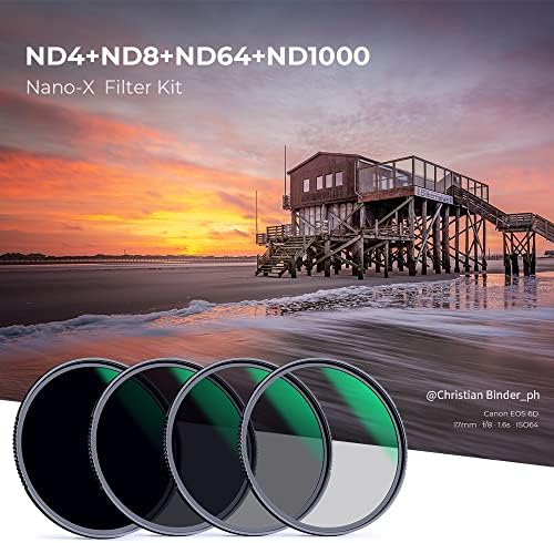 Комплект филтри за обектив K & F Concept 62 мм с фиксиран ND-оптика, набор от филтри неутрална плътност ND4 ND8 ND64 ND1000 с 28 Слоеве на Многослойни оптични стъкла с висока раздели?
