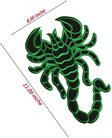 Кръпка-диск Scorpion Patrol Зелен Цвят 11 Инча Голям размер XL XXL с бродерия от Желязо за Жени И Мъже, Окачване
