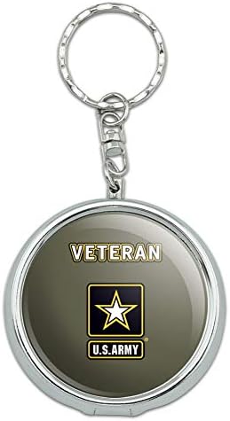 Логото на Ветеран от Армията на САЩ Преносим Пътен Размер Джоба на Чантата Пепелник Ключодържател с Мундштуком За Цигари