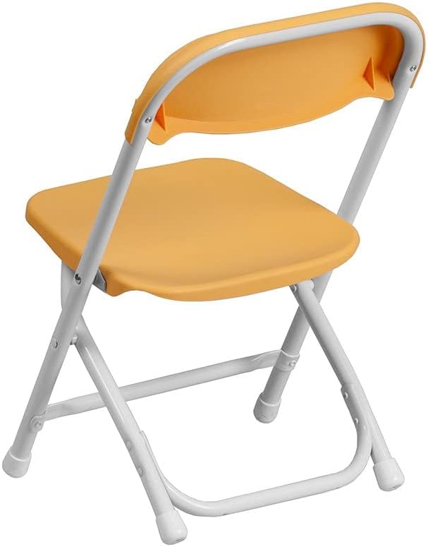 Флаш мебели 2 бр. Детски сгъваем стол от жълто пластмаса