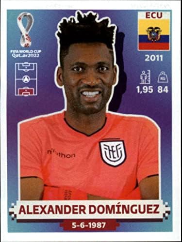 Стикер за световната Купа Панини 2022 в Катар ECU4 Александър Домингес Група A Търговска картичка с мини-стикер