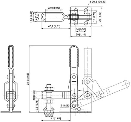 Рычажные скоби CLAMPTEK Вертикална Дръжка Рычажный Скоба CH-102-B