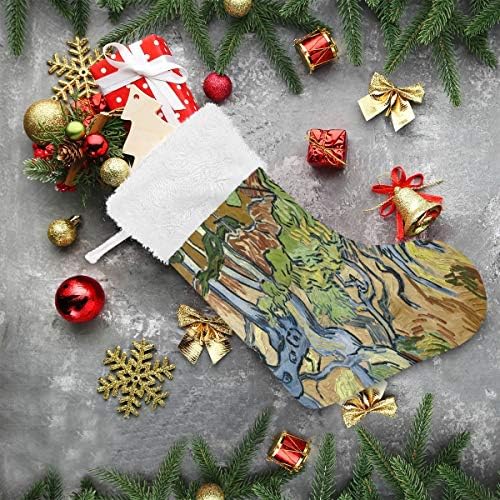 Коледни Чорапи PIMILAGU Van Gogh's Tree Roots 1 Опаковка 17,7 инча, Окачени Чорапи за Коледна украса
