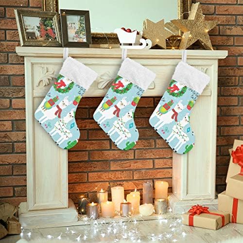 Коледни Чорапи PIMILAGU Коледа и Празници от Лама и Алпака 1 Опаковка 17,7 , Окачените Чорапи за Коледна украса