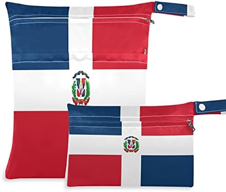 ZZXXB Флаг на Доминиканската Република Водоустойчив Влажна Чанта за многократна употреба Текстилен Влажна Пелена Суха
