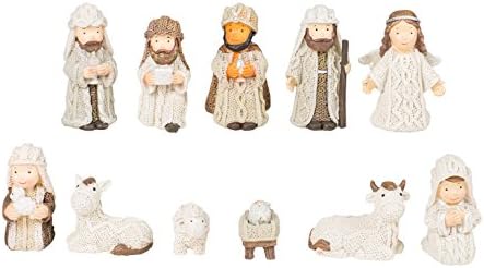 Transpac Внос, Inc. Текстурирани Светото Семейство, 3 Крал и Ангел от полимерна Смола, комплект Коледни фигурки от