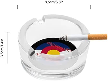 Бейзболен флаг Колорадо, С Красив Дизайн Пепелници от Дебело Стъкло Класически Кръгъл Мундщук за Цигари Офис Украса Начало на