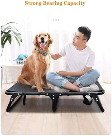 Oggo Сгъваема Повдигнати легло за Кучета от Много Голямо Легло за домашни Любимци Стоманена Рамка за по-Големи Средни