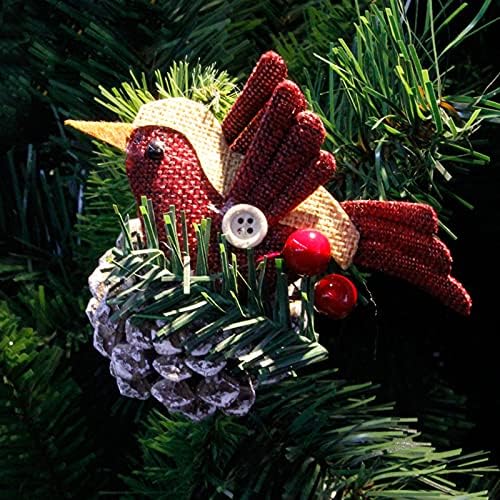 Изискана Коледна Декоративни подаръци DEKIKA, 6 Опаковки Изкуствени коледни птици, Имитация на Малките Птички, Седящи