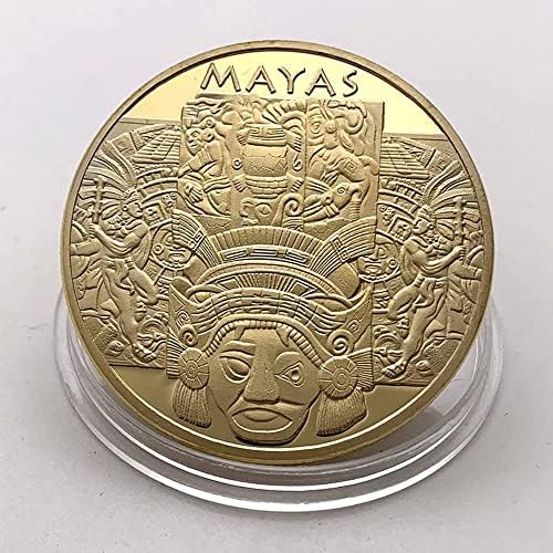 Мексиканска Златна Монета на маите, Сребърни Монети, Чуждестранна Възпоменателна Монета, Посеребренный Незабравим Медальон, Медальон с покритие от сплав (Злато-2)