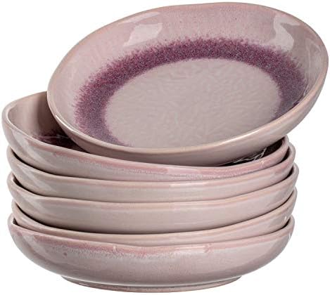 Керамична чиния LEONARDO 018573, Дълбочина 8,3 инча (21 см), Розова, Комплект от 6