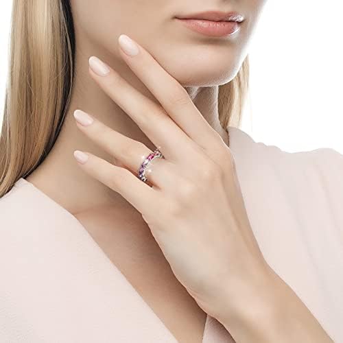 2023 Ново женски пръстен с цветно цирконием, прости модни бижута, популярни аксесоари, пръстен с роза (сребро, 7)