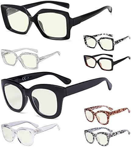 Eyekepper Спестете 10% на 4 опаковки стилните компютърни ридеров и големи очила със сини светофильтрами