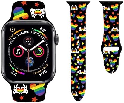 Pride е Съвместим с джапанки Apple Watch, за жени и за мъже, с Преливащи се цветове въжета за часовника 38 мм 40 мм 41 мм, Взаимозаменяеми каишка за ЛГБТ-гривна, съвместим с iWatch ba