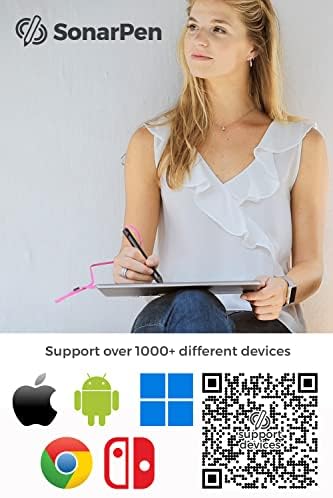 SonarPen - комплект чувствителни към натискане на смарт стилусов с набор от сменяеми накрайници, оптимизирана за iOS и джобен носител SonarPen. Съвместим с Apple iPad / iPhone / Android / S