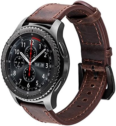 iBazal 22 мм Gear S3 Frontier Класически Каишка за часовник е Съвместим с Samsung Galaxy Watch 3 45 мм Galaxy Watch 46 мм Кожена