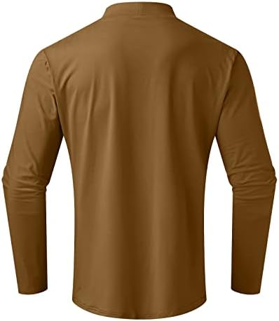 NQyIOS/ Мъжки Основни Блузи с дълъг ръкав, Имитация на Turtlenecks, Всекидневни Пуловер, Тениска, Приталенная Однотонная