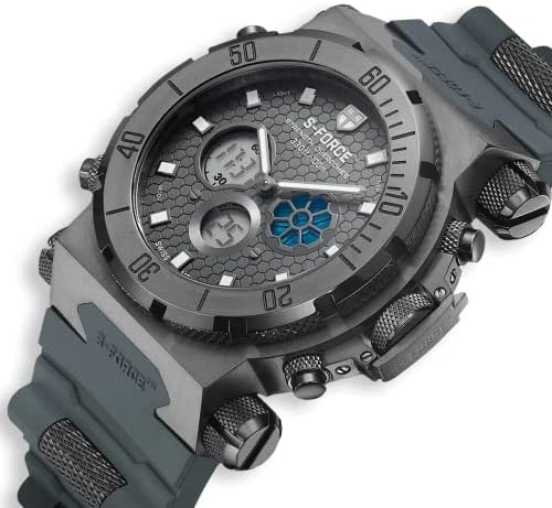 Швейцарски часовници S-FORCE Adonis Original от неръждаема Стомана с голям циферблат 50 мм за мъже - Стилни часовници Bold хирургичен клас 304L/316L - Водоустойчивост 100 метра