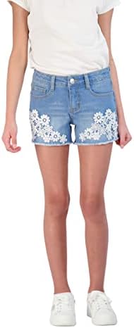 Къси панталони за момичета WallFlower за деца | Дънкови шорти от еластичен Деним с 5 джобове за момичета