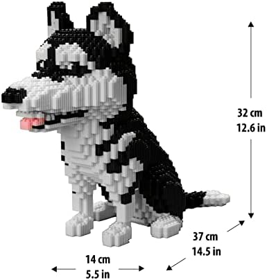 OuiPlay Building Blocks Animal - 2550 части за сглобяване на кучета Хъски - Играчка-ОСНОВА за деца 6+ - Развива творческите