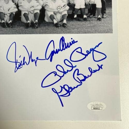 1969 Отбор на Чикаго Къбс Подписа Бейзболен снимка 11x14 с автограф от 10 Sigs JSA COA - Снимки на MLB с автограф