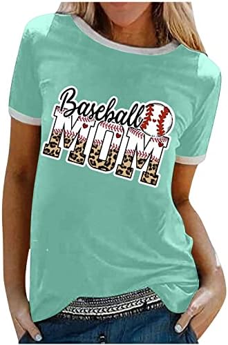 Бейзболна Фланелка Мама за Жени, Забавна Тениска с изображение на Леопард, Къс Ръкав, през Цялата Силует,