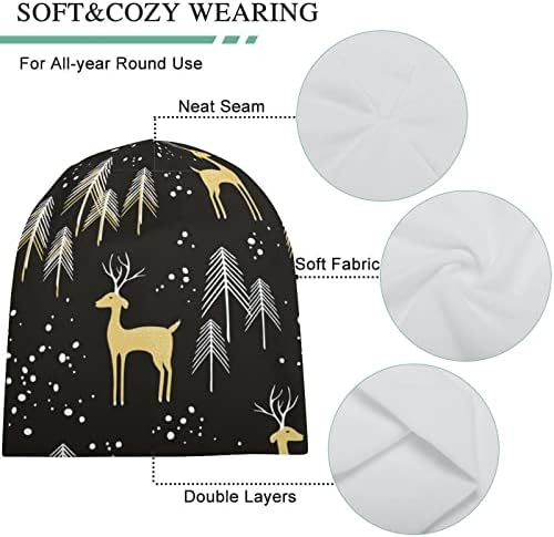 Зимна борова гора елен мъжка Шапка шапка мека топла череп Шапчица пуловер шапка за сън тичане всеки ден