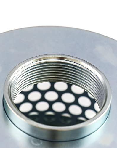 Засмукване филтърна QWORK 2 с кръгла дупка за помпи, Размер на резба от стомана покритие 2 инча, намалява попадането