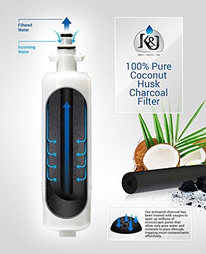 K & J Сменяеми филтри за вода, съвместими с LG LT700P в хладилника LG Water Filter Сравними замяна за LT700P, сертифицирани ADQ36006101, Kenmore 46-9690, ФНИ 42 (3 опаковки)