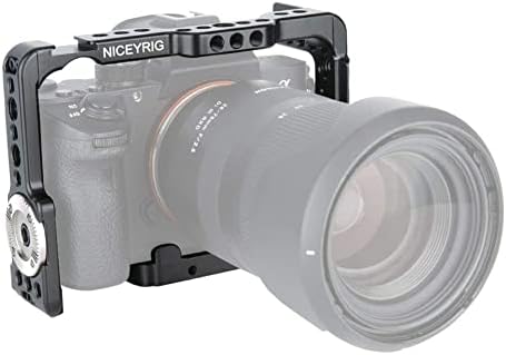 Клетка за камера NICEYRIG за Sony A7III/A7RIII/ A7RIV/ A7SIII/ A7SII/ A7RII/ A7II/ A9, с розетка от дърворезба M6 за