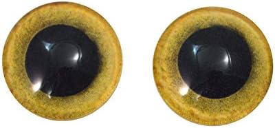 20 мм, Жълт Бухал Стъклени Очи Куклени Ириси за Художествена Таксидермии от Полимерна Глина Скулптура или Производство на Бижута