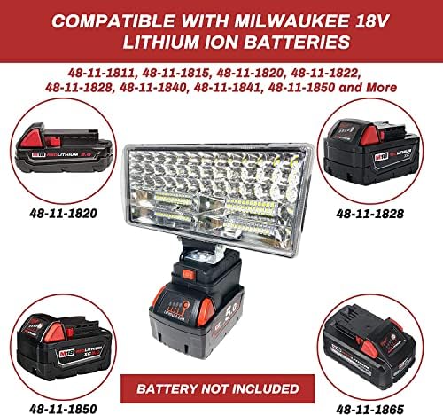 Работно лампа BANUQUE за Milwaukee m18 с акумулаторна батерия 18v, Фенерче, за да Milwaukee M18, Преносими led безжични