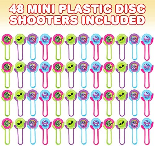 Мини-игри със стрелба с дискове ArtCreativity, комплект от 48 фигури, Играчки с летящи дискове за деца в различни