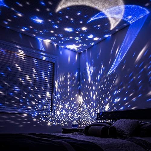 Проектор LXDZXY Звезден нощна светлина, за Декор на Детска Спални, Проектор, Въртящи лека нощ за Детски, Led Детска Лампа a/Лилаво/13x14 см